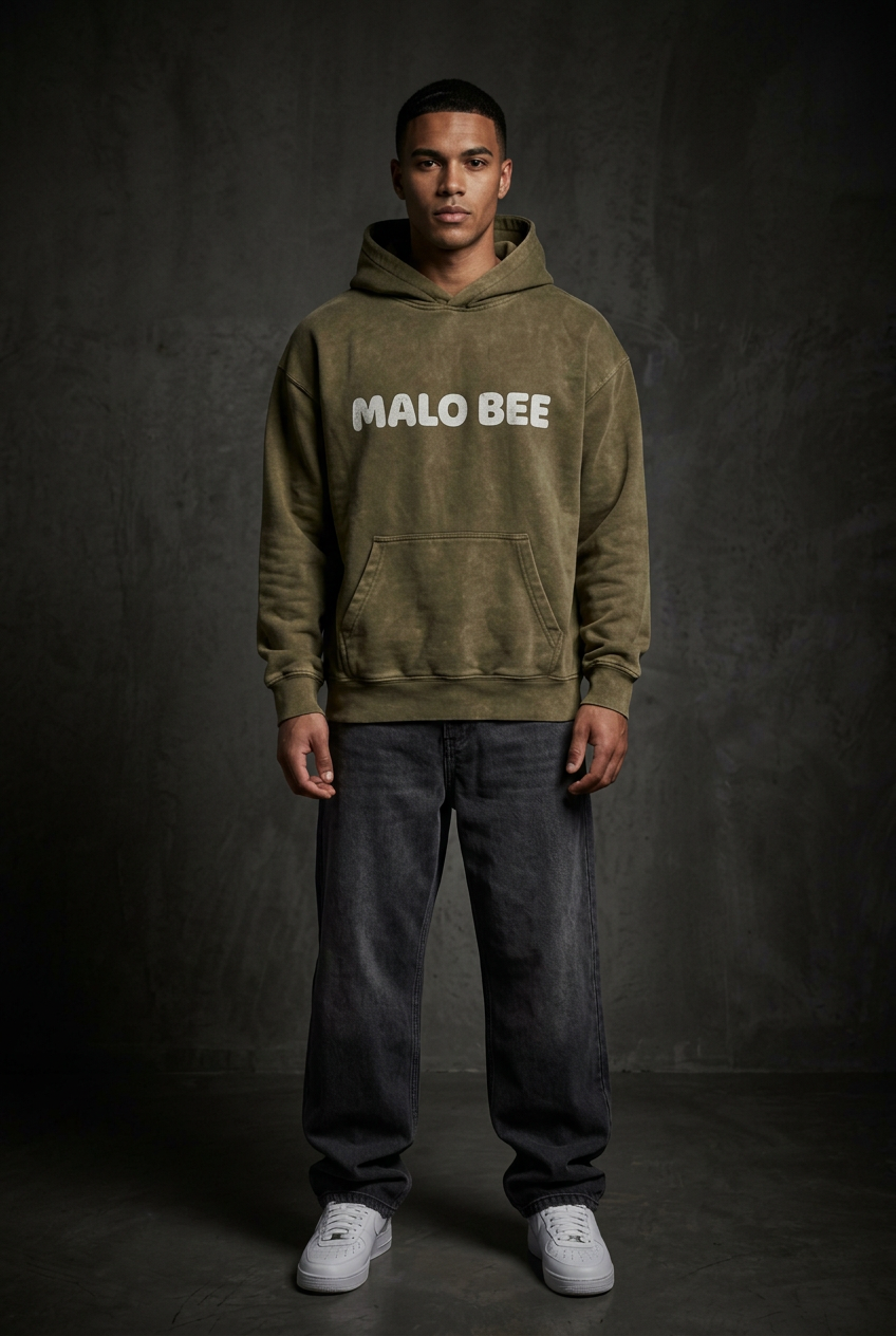 Malo Bee Signature Hoodie — Khaki