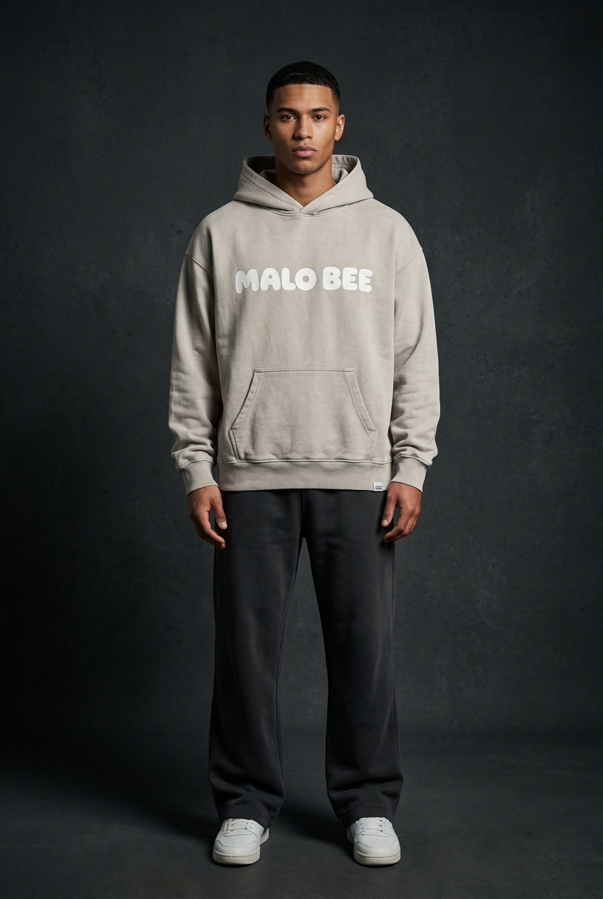 Malo Bee Signature Hoodie — Grey
