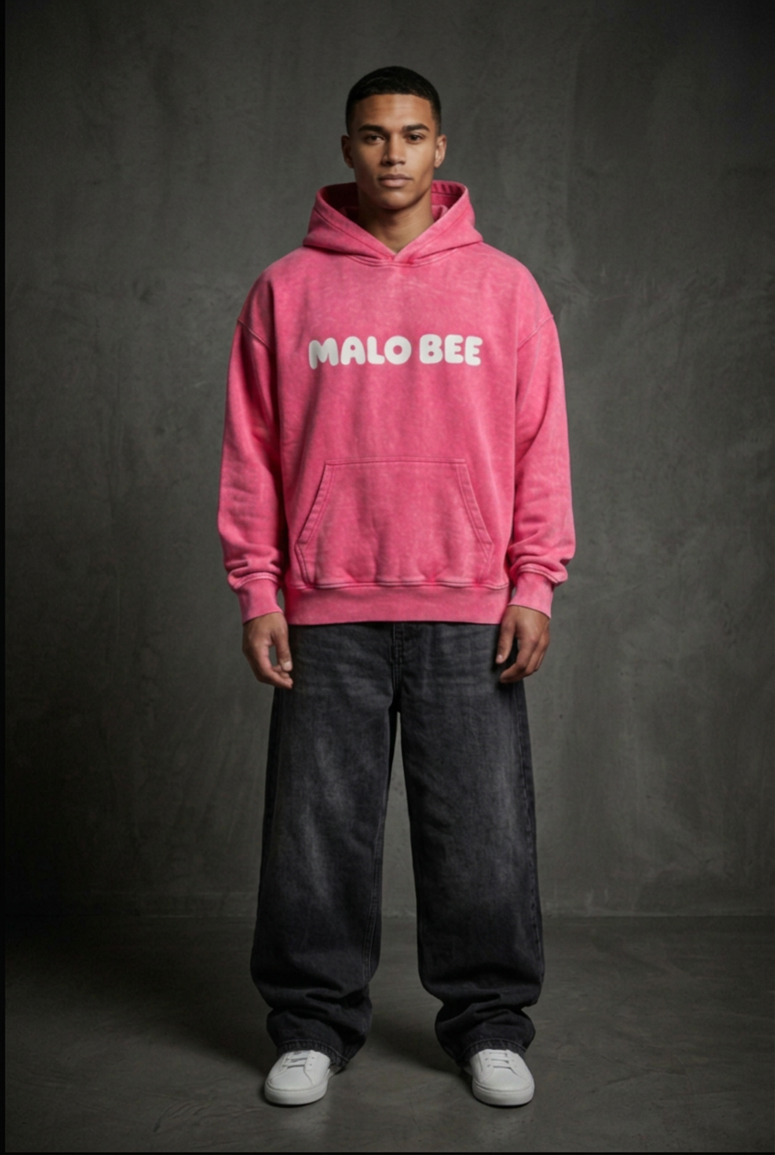 Malo Bee Signature Hoodie — Safety Pink
