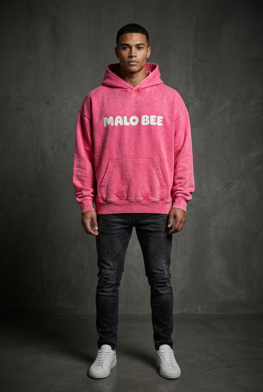 Malo Bee Signature Hoodie — Safety Pink