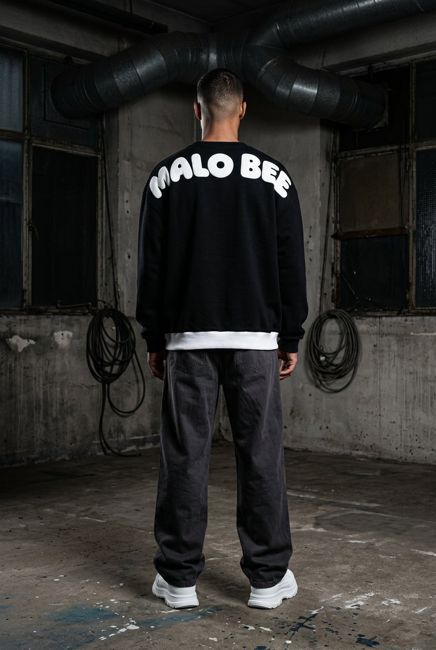 Malo Bee Shadow Crewneck – Black
