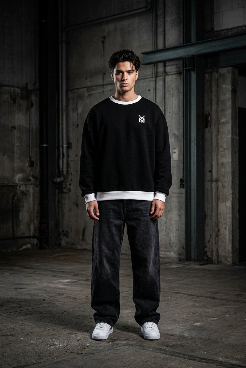 Malo Bee Shadow Crewneck – Black