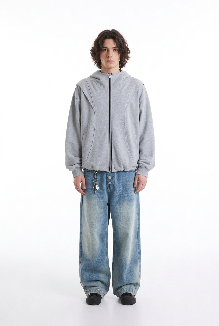 Malo Bee — Oversized Zip-Up Hoodie