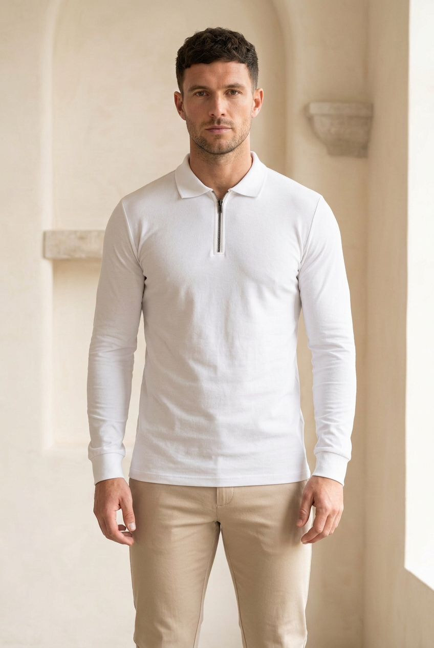 Witte polo op hetzelfde model
